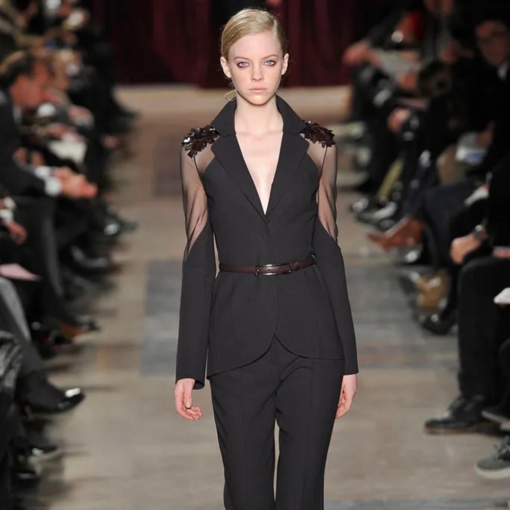 Akris Black Blazer with Sheer Sleeves- RARE